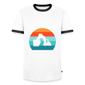 Excavator Excavator Driver Excavator Truck - Men's Ringer Shirt - white/black - Front - AI Model Female 172 light (172cm) & AI Model Male 178 dark (178cm)