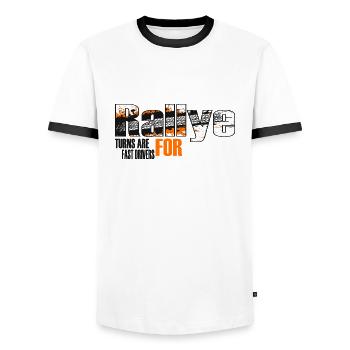Rallye - T-shirt contrasté Homme - blanc/noir - Devant - AI Model Female 172 light (172cm) & AI Model Male 178 dark (178cm)