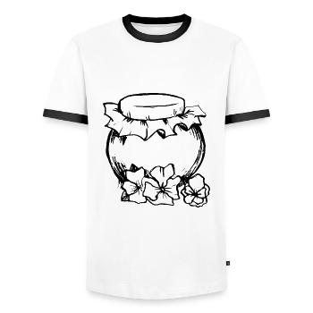 Bee Beekeeper Nature Conservation Honey - Sustainability - Men's Ringer Shirt - white/black - Front - AI Model Female 172 light (172cm) & AI Model Male 178 dark (178cm)