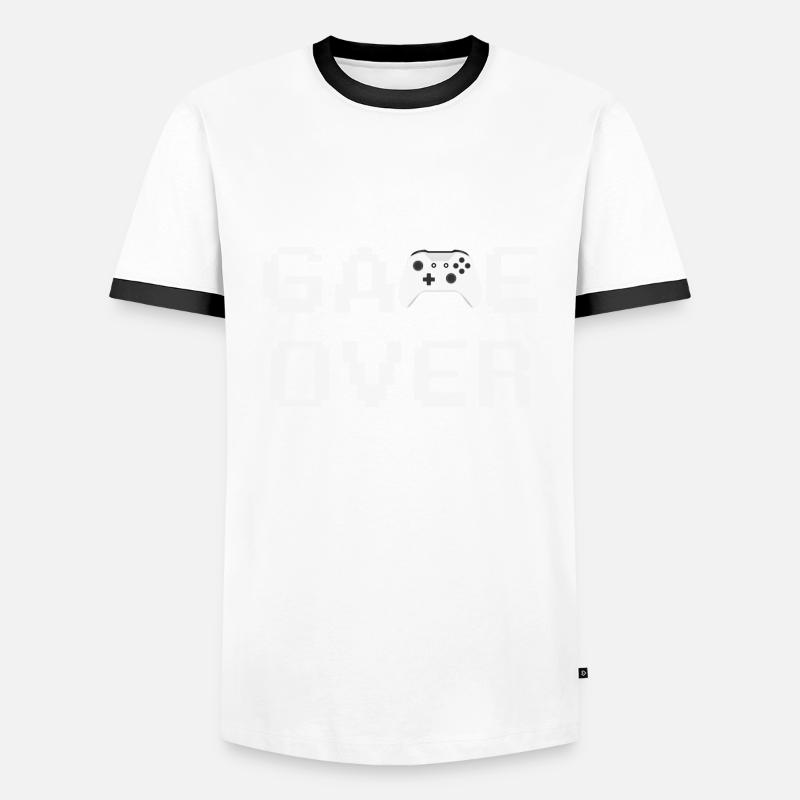 Game Over Controller White - Men's Ringer Shirt - white/black