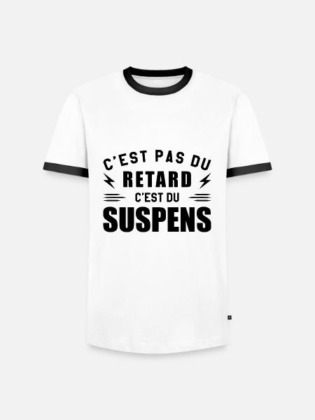 It's not delay, it's suspense - Men's Ringer Shirt - white/black