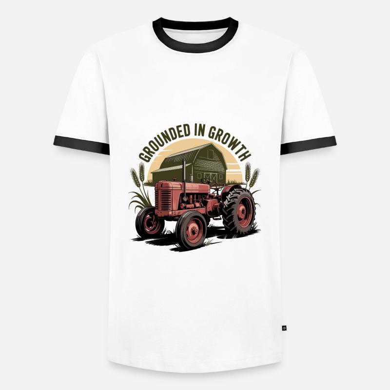 Grounded in Growth - Männer Kontrast-T-Shirt - Weiß/Schwarz