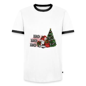 Weihnachten Santa Claus Merry Christmas - Men's Ringer Shirt - white/black - Front - AI Model Female 172 light (172cm) & AI Model Male 178 dark (178cm)