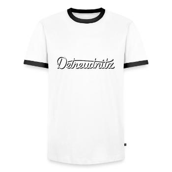 Detreudnitz - Leipzig - Männer Kontrast-T-Shirt - Weiß/Schwarz - Vorne - AI Model Female 172 light (172cm) & AI Model Male 178 dark (178cm)