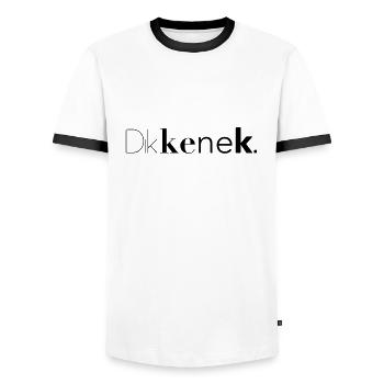 dikkenek - T-shirt contrasté Homme - blanc/noir - Devant - AI Model Female 172 light (172cm) & AI Model Male 178 dark (178cm)