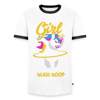 Hula Hoop Einhorn - Männer Kontrast-T-Shirt - Weiß/Schwarz - Vorne - AI Model Female 172 light (172cm) & AI Model Male 178 dark (178cm)