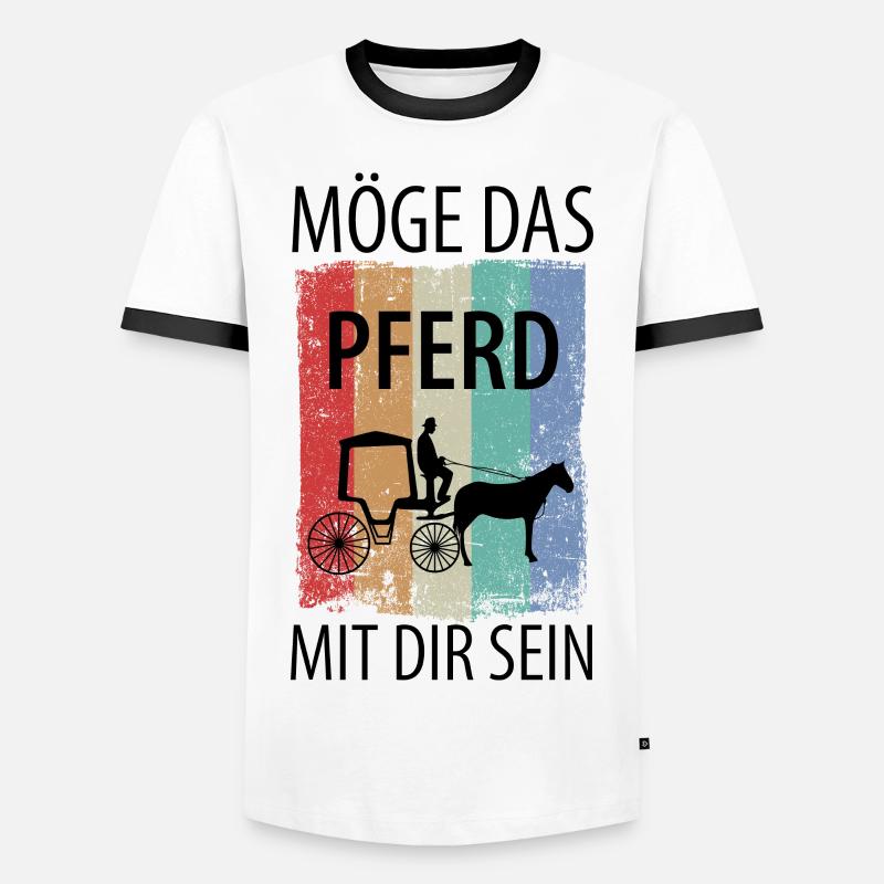 Kutscher Kutsche Pferdekutscher Kutschieren - Männer Kontrast-T-Shirt - Weiß/Schwarz