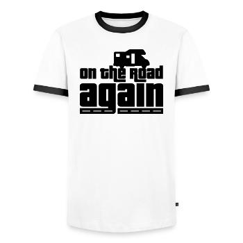 On the road again! - Men's Ringer Shirt - white/black - Front - AI Model Female 172 light (172cm) & AI Model Male 178 dark (178cm)