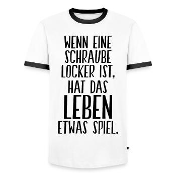 Wenn Schraube Locker Ist Hat Das Leben Etwas Spiel - Männer Kontrast-T-Shirt - Weiß/Schwarz - Vorne - AI Model Female 172 light (172cm) & AI Model Male 178 dark (178cm)