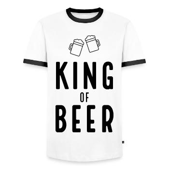 Abstrakte Schattenkunst in Schwarz Weiß - Männer Kontrast-T-Shirt - Weiß/Schwarz - Vorne - AI Model Female 172 light (172cm) & AI Model Male 178 dark (178cm)