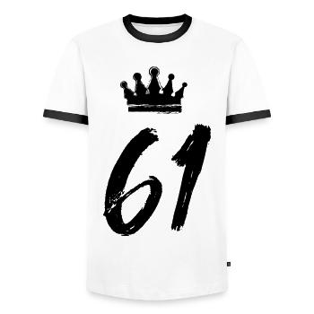 61 Couronne numérique - T-shirt contrasté Homme - blanc/noir - Devant - AI Model Female 172 light (172cm) & AI Model Male 178 dark (178cm)