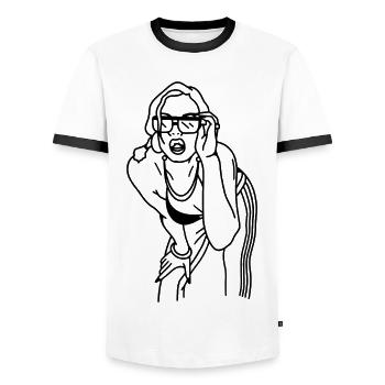 MÄDCHEN - Männer Kontrast-T-Shirt - Weiß/Schwarz - Vorne - AI Model Female 172 light (172cm) & AI Model Male 178 dark (178cm)
