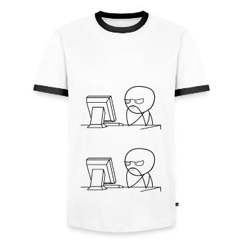 Programming problems funny computer scientist student - Men's Ringer Shirt - white/black - Front - AI Model Female 172 light (172cm) & AI Model Male 178 dark (178cm)