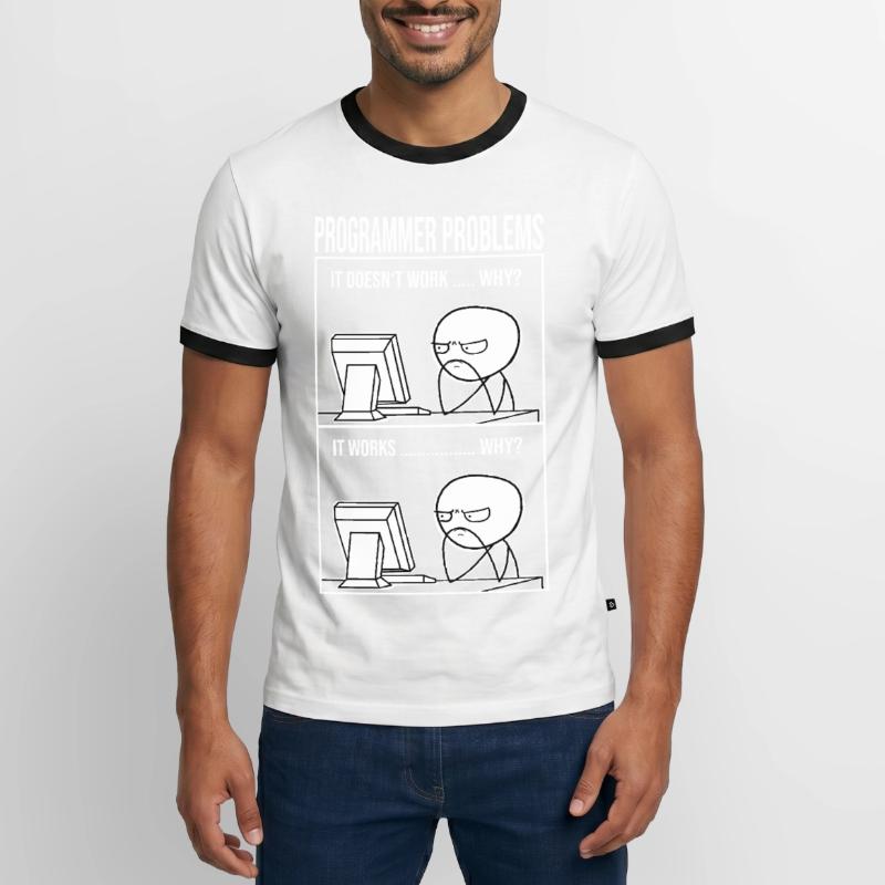 Programming problems funny computer scientist student Men's Ringer Shirt