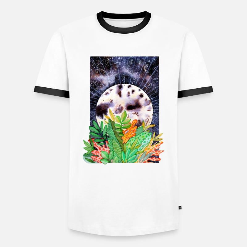 Full moon - Men's Ringer Shirt - white/black