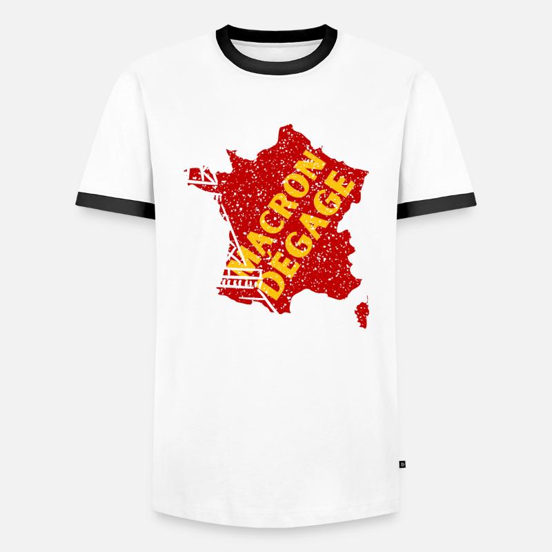 MACRON RÄUMT - Männer Kontrast-T-Shirt - Weiß/Schwarz