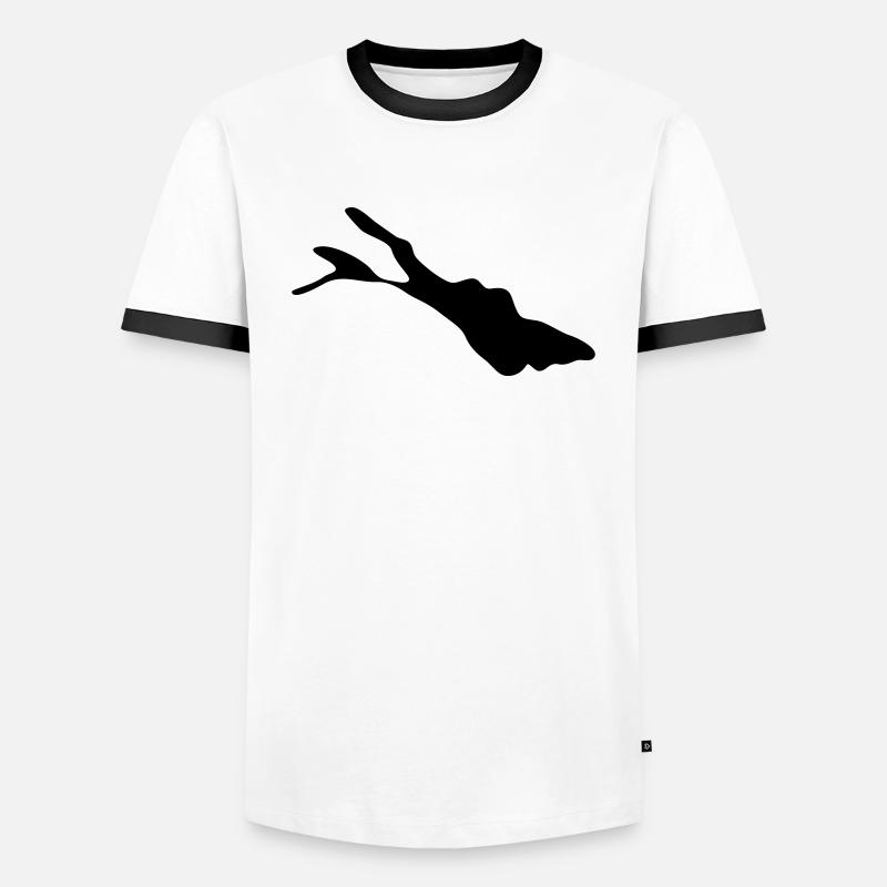 Bodensee - Männer Kontrast-T-Shirt - Weiß/Schwarz