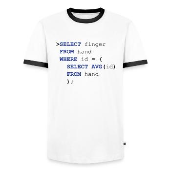 SQL doigt - T-shirt contrasté Homme - blanc/noir - Devant - AI Model Female 172 light (172cm) & AI Model Male 178 dark (178cm)