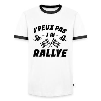 Je Peux Pas J'ai Rallye - T-shirt contrasté Homme - blanc/noir - Devant - AI Model Female 172 light (172cm) & AI Model Male 178 dark (178cm)
