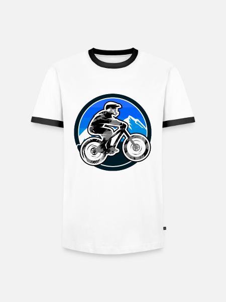 downhill,hügel,mountainbike,rad,radfahrer,graffiti - Männer Kontrast-T-Shirt - Weiß/Schwarz