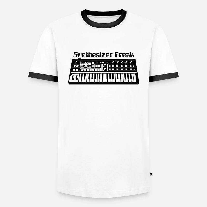 Synthesizer Freak - Männer Kontrast-T-Shirt - Weiß/Schwarz