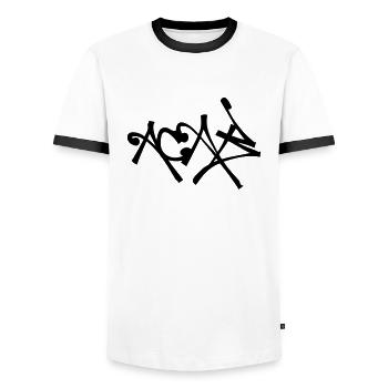 ACAB Day Style du graffiti - T-shirt contrasté Homme - blanc/noir - Devant - AI Model Female 172 light (172cm) & AI Model Male 178 dark (178cm)