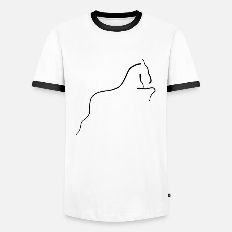 Pferd - Männer Kontrast-T-Shirt - Weiß/Schwarz