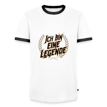 Je suis une légende - T-shirt contrasté Homme - blanc/noir - Devant - AI Model Female 172 light (172cm) & AI Model Male 178 dark (178cm)