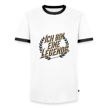 Je suis une légende - T-shirt contrasté Homme - blanc/noir - Devant - AI Model Female 172 light (172cm) & AI Model Male 178 dark (178cm)