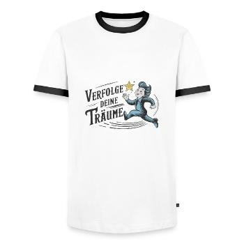 Verfolge deine Träume - Männer Kontrast-T-Shirt - Weiß/Schwarz - Vorne - AI Model Female 172 light (172cm) & AI Model Male 178 dark (178cm)