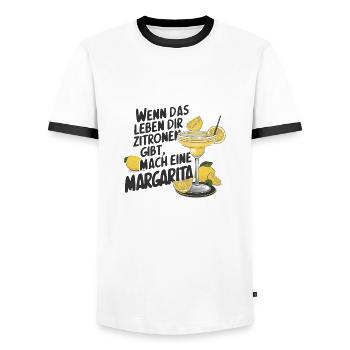 When life gives you lemons, make margarita - Men's Ringer Shirt - white/black - Front - AI Model Female 172 light (172cm) & AI Model Male 178 dark (178cm)