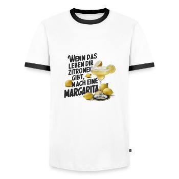 When life gives you lemons, make margarita - Men's Ringer Shirt - white/black - Front - AI Model Female 172 light (172cm) & AI Model Male 178 dark (178cm)