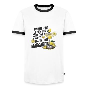 Quand la vie vous donne des citrons, faites de la margarita - T-shirt contrasté Homme - blanc/noir - Devant - AI Model Female 172 light (172cm) & AI Model Male 178 dark (178cm)