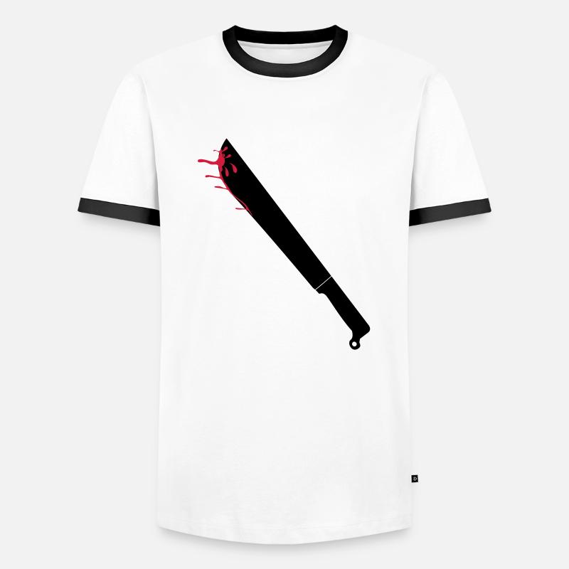 Machete - Männer Kontrast-T-Shirt - Weiß/Schwarz