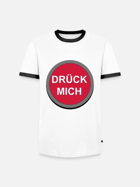 Drück Mich Button - Männer Kontrast-T-Shirt - Weiß/Schwarz