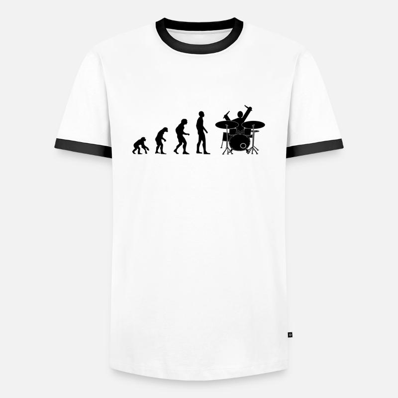 drummer evolution - Men's Ringer Shirt - white/black