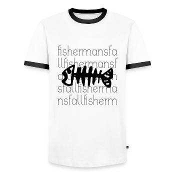 fisherman's fall - Männer Kontrast-T-Shirt - Weiß/Schwarz - Vorne - AI Model Female 172 light (172cm) & AI Model Male 178 dark (178cm)