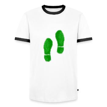 Green Grass Steps - Men's Ringer Shirt - white/black - Front - AI Model Female 172 light (172cm) & AI Model Male 178 dark (178cm)
