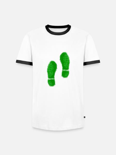 Green Grass Steps - Men's Ringer Shirt - white/black