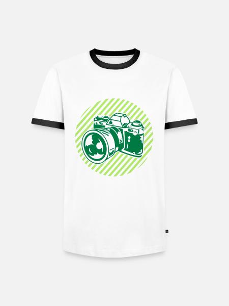 camera2 - Men's Ringer Shirt - white/black