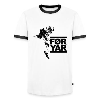 Färöer Inseln - Männer Kontrast-T-Shirt - Weiß/Schwarz - Vorne - AI Model Female 172 light (172cm) & AI Model Male 178 dark (178cm)