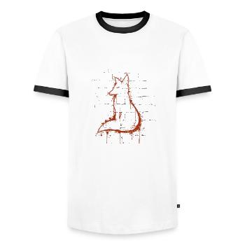 Urban Graffiti Street Art Fox Silhouette - Men's Ringer Shirt - white/black - Front - AI Model Female 172 light (172cm) & AI Model Male 178 dark (178cm)