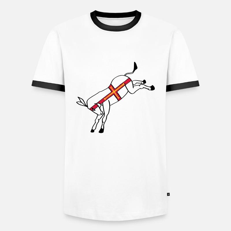 guernseydonkey - Männer Kontrast-T-Shirt - Weiß/Schwarz