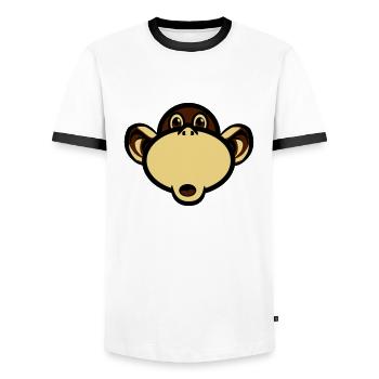 Amusant drôle de singe stupide - T-shirt contrasté Homme - blanc/noir - Devant - AI Model Female 172 light (172cm) & AI Model Male 178 dark (178cm)