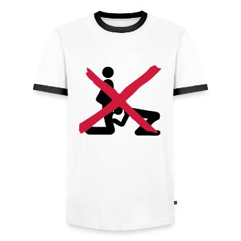 verbotene liebe oralsex icon - T-shirt contrasté Homme - blanc/noir - Devant - AI Model Female 172 light (172cm) & AI Model Male 178 dark (178cm)