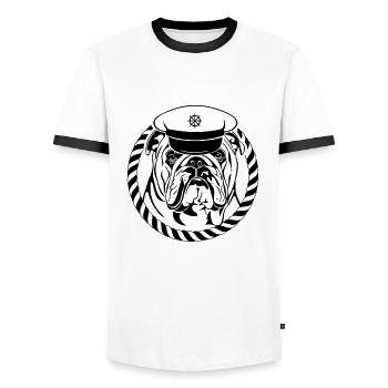 ENGLISH BULLDOG English Bulldog Wilsign's dogs - Men's Ringer Shirt - white/black - Front - AI Model Female 172 light (172cm) & AI Model Male 178 dark (178cm)