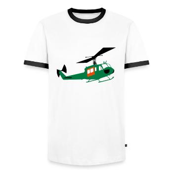 BellSARNew - Men's Ringer Shirt - white/black - Front - AI Model Female 172 light (172cm) & AI Model Male 178 dark (178cm)