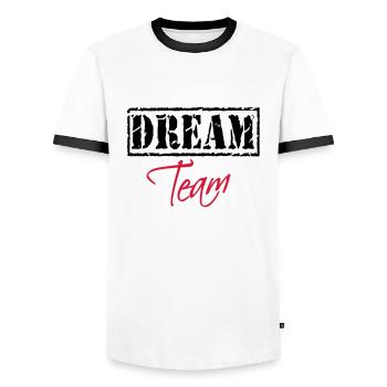 Dream Team - T-shirt contrasté Homme - blanc/noir - Devant - AI Model Female 172 light (172cm) & AI Model Male 178 dark (178cm)
