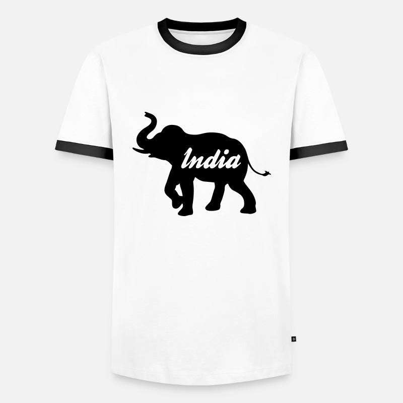 india - Männer Kontrast-T-Shirt - Weiß/Schwarz