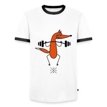 Smart weightlifter - Men's Ringer Shirt - white/black - Front - AI Model Female 172 light (172cm) & AI Model Male 178 dark (178cm)